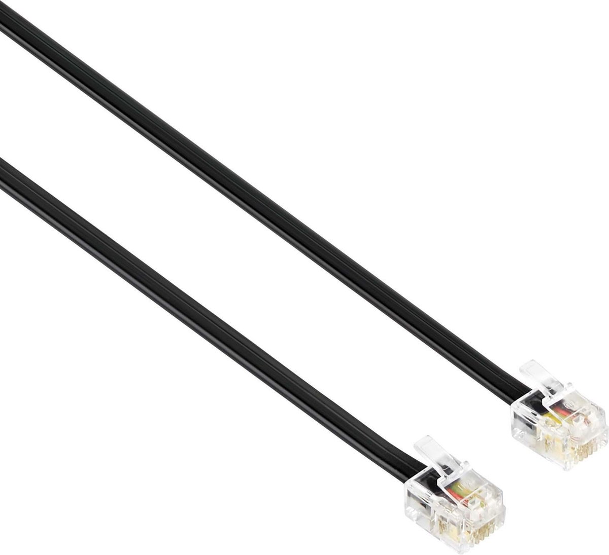 TEL-RJ11-BK/03 BQ CABLE - Câble: téléphonique, RJ11 prise,de deux côtés;  3m; noir