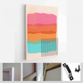 Abstracte minimalistische dekking geometrische patroon achtergrond. Kleurrijk ontwerp voor flyer, brochure, poster, wanddecoratie - Modern Art Canvas - Verticaal - 1821954674