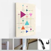 Achtergrondcirkels, driehoeken en vierkant. Gebruik voor modern design, omslag, sjabloon, gedecoreerd, brochure, flyer - Modern Art Canvas - Verticaal - 1910464273