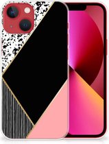 Telefoonhoesje Geschikt voor iPhone 13 TPU Silicone Hoesje Black Pink Shapes