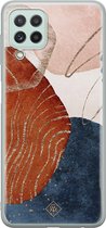 Samsung A22 4G hoesje siliconen - Abstract terracotta | Samsung Galaxy A22 4G case | multi | TPU backcover transparant