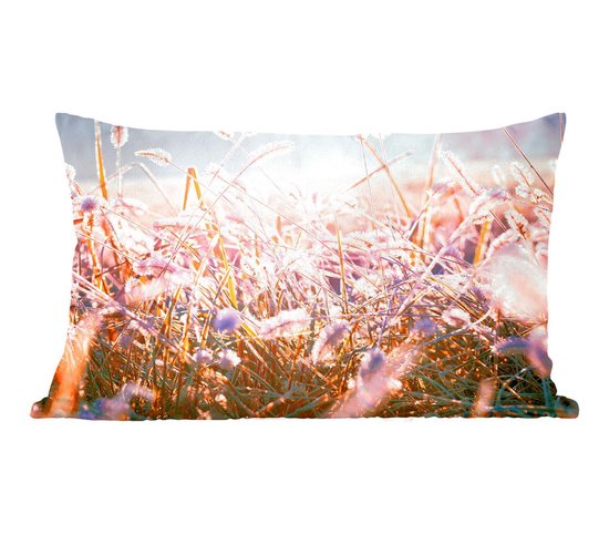 Sierkussens - Kussentjes Woonkamer - 50x30 cm - Winter - IJs - Zon - Kerstversiering - Kerstdecoratie voor binnen - Woonkamer