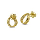 Silventi 9NBSAM-G210234 Gouden Oorknopjes - Dames - Druppel - 7,9 x 6,9 mm - Zirkonia - 14 Karaat - Goud