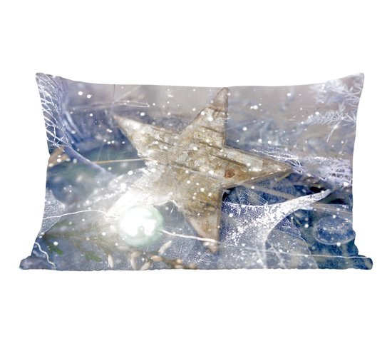 Coussins Coussins décoratifs - Coussin - Une étoile de Noël avec de la glace - 50x30 cm - Coussin en coton