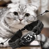 GoedeDoelen.Shop | Veterarmband Cat Carve | Katten Armband | Poezen Armband | Statement Armband | Polsmaat 17-24 cm | Cadeau | Dierenwelzijn | Wellness-House