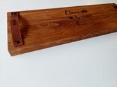 OOWK borrelplanken - tapasplanken - serveerplanken - eikenhout - laser gravering Cheese & Wine - 60 x 20 cm