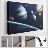 Onlinecanvas - Schilderij - Planeten Het Zonnestelsel. Elementen Deze Geleverd Door Nasa Art Horizontaal - Multicolor - 115 X 75 Cm