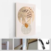 Schilderen Muur Foto's Home Room Decor. Moderne abstracte kunst botanische kunst aan de muur. Boho. Minimal Art Bloem op Geometrische Vormen Achtergrond - Modern Art Canvas - Verti