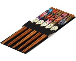 DongDong - Eetstokjes Japanse stijl - 5 paar - Geisha motief