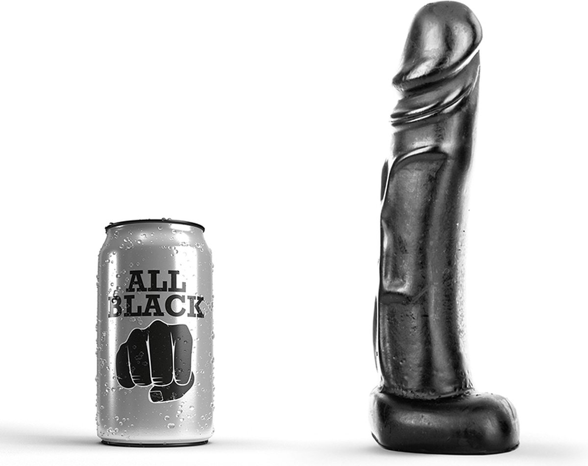 Goedkoopste All Black Zwarte realistische dildo -22 cm