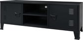 Tv meubel 120x35x48 cm metaal industriële stijl zwart