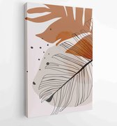 Botanische muur kunst vector set. Gouden gebladerte lijntekening met aquarel 3 - Moderne schilderijen – Verticaal – 1931500529 - 50*40 Vertical