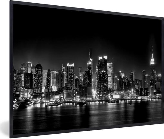Posters Zwart et Wit - Skyline colorée de New York - noir et blanc - 30x20 cm