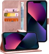 Hoesje geschikt voor iPhone 13 Pro Max - Book Case Leer Wallet - Roségoud