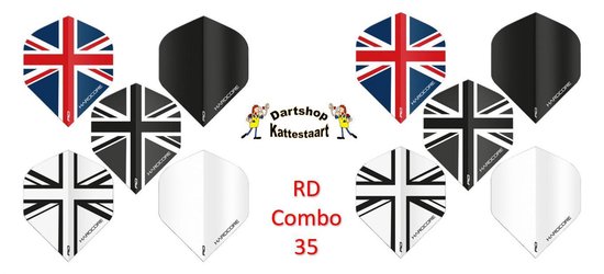 Red Dragon Flights Combo 35. 10 Sets Hardcore Flights van Red Dragon — afbeelding 2