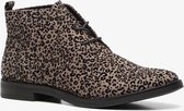Nova dames veterschoenen met luipaardprint - Bruin - Maat 38