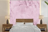 Behang - Fotobehang Marmer - Roze - Luxe - Breedte 350 cm x hoogte 350 cm