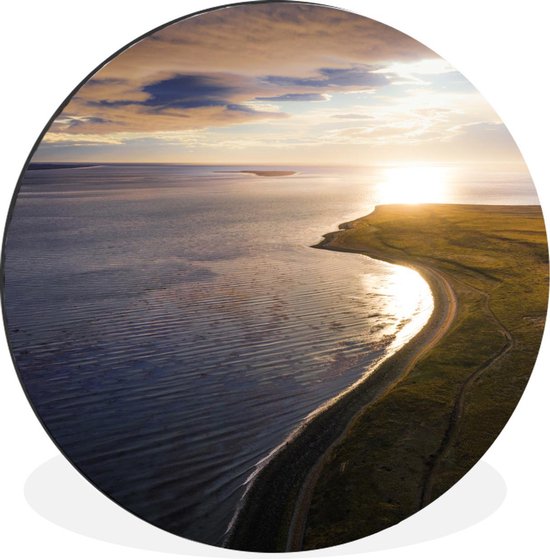 WallCircle - Cercle Mural - Cercle Mural - Mer - Plage - Soleil - Aluminium - Dibond - 30x30 cm - Intérieur et Extérieur