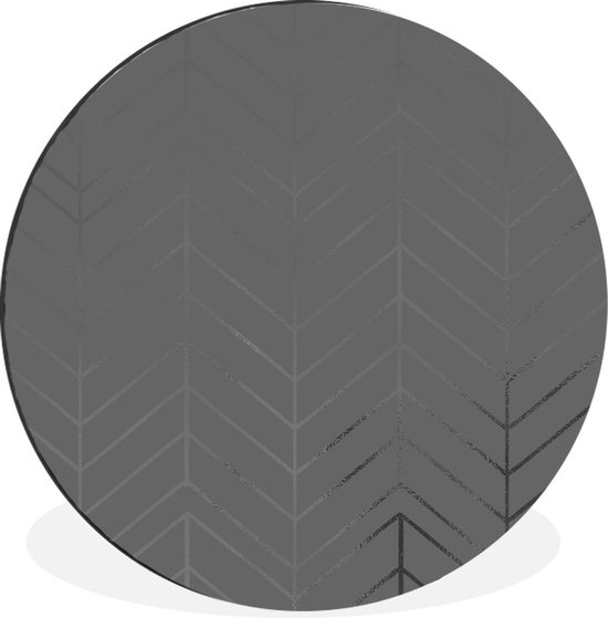 WallCircle - Wandcirkel - Muurcirkel - Lijnen - Patroon - Zwart - Wit - Aluminium - Dibond - ⌀ 90 cm - Binnen en Buiten