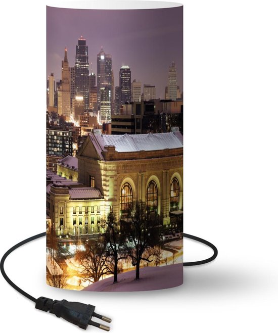 Lamp Kansas Het verlichte stadsgezicht van Kansas City in Amerika 33 cm hoog Ø16...