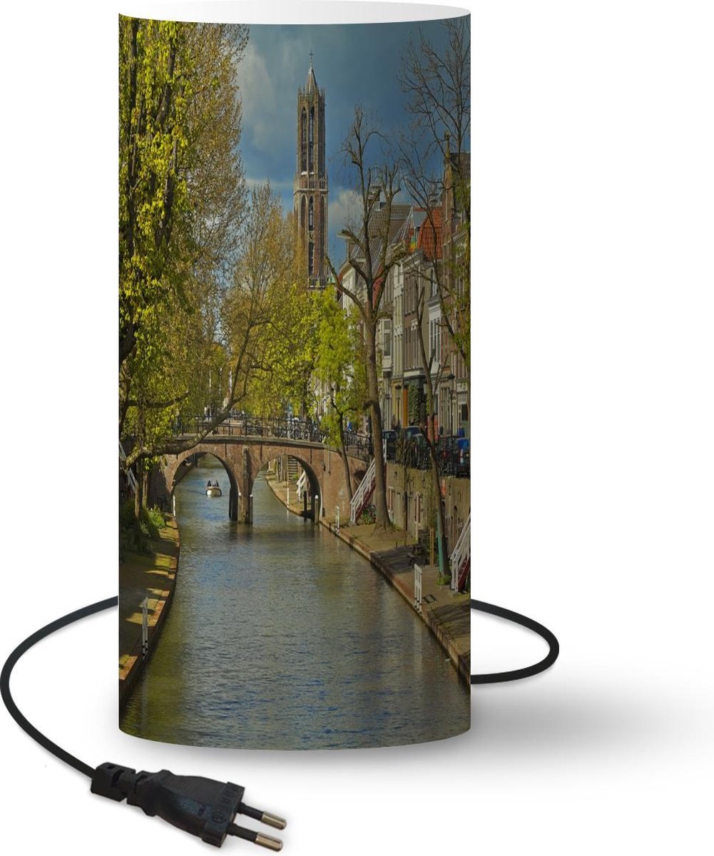 Lamp - Nachtlampje - Tafellamp slaapkamer - Utrecht - Brug - Water - 54 cm hoog - Ø24.8 cm - Inclusief LED lamp