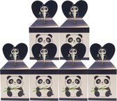 6 stuks snoepdoosjes panda - traktatiedoosjes 8.5*8.5*18cm