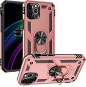 iPhone 13 Pro Max hoesje Kickstand Ring shock proof case rose met zwarte randen armor apple magneet