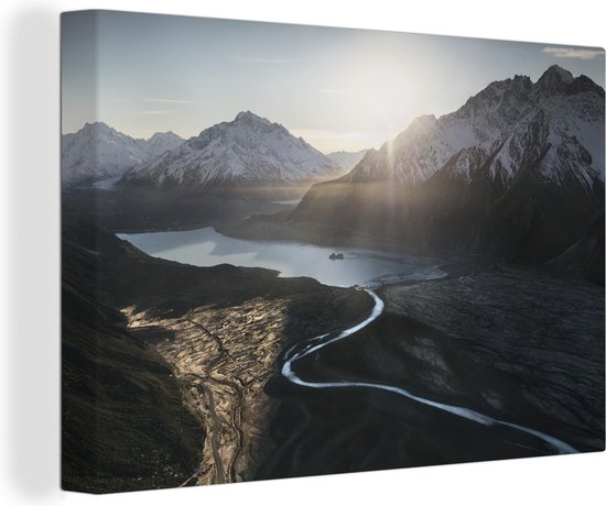 Lever de soleil en Nouvelle-Zélande 60x40 cm - Tirage photo sur toile (Décoration murale salon / chambre) / Mer et plage