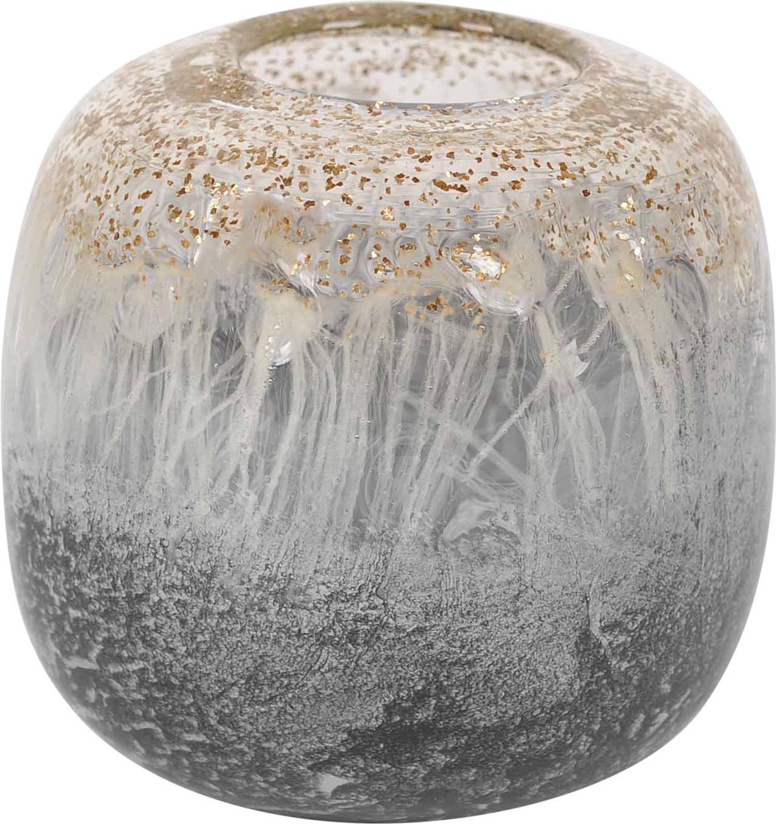 Rasteli Vaas Glas Grijs-Bruin-Gemêleerd D 16.5 cm H 14.5 cm