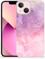 Telefoonhoesje iPhone 13 mini Silicone Back Cover Pink Purple Paint