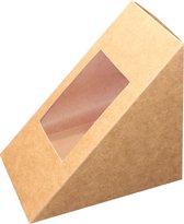 Use.green Sandwichdoos van Kraftpapier, 100% composteerbaar, Disposable, wegwerp artikel, eenmalig gebruik, 
Milieuvriendelijk papier, Ideaal voor Restaurants, Picknick, Take-Outs,