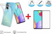 2-In-1 Screenprotector Hoesje Bescherming Protector Set Geschikt Voor Samsung Galaxy A52s 5G - Full Cover 3D Edge Tempered Glass Screen Protector Siliconen Back Bescherm Hoes Cover