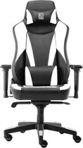 LC-Power Milo Game stoel - Bureaustoel - Gaming Stoel - Verstelbare Armleuningen - Stoel met Hoofdkussen - Zwart met Wit