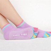 Yoga sokken - Antislip - Paars met gekleurde tenen - Maat 36 tot 40