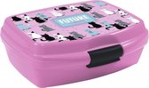 broodtrommel 17 x 13 x 6 cm roze