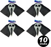 Halloween ‘Scream’ masker met hoofddoek – VOORDEELSET 10 stuks
