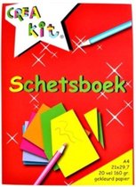 schetsblok junior A4 gekleurd papier 20 vellen