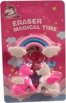 eenhoorn gum Magical Time roze/wit 3 stuks