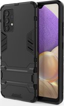 Samsung Galaxy A32 4G Hoesje - Mobigear - Armor Stand Serie - Hard Kunststof Backcover - Zwart - Hoesje Geschikt Voor Samsung Galaxy A32 4G