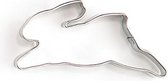 uitsteekvorm haas 6 x 4 x 1 cm blank staal