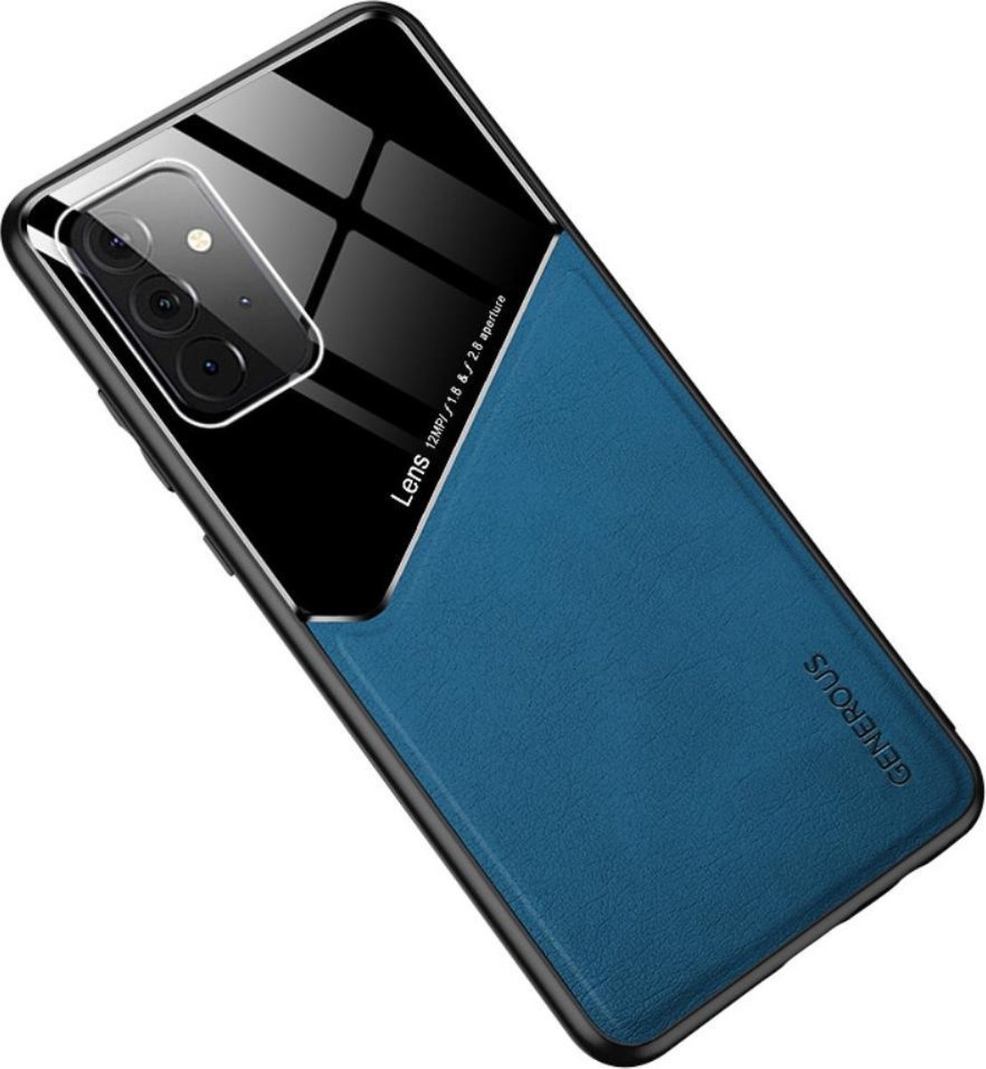 Blauwe hard cover Samsung Galaxy A72 geschikt voor magnetische autohouder