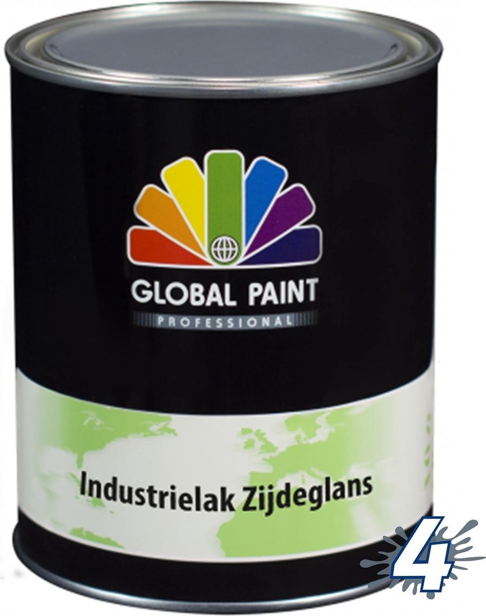 Global Paint Industrielak | Wit | 1 L | Zijdeglans | Buiten | Klusverf