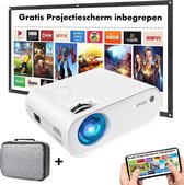 Strydo Mini Beamer B1150 - Inclusief Projectiescherm en Draagtas - Input tot Full HD - 6500 Lumen - Met Bluetooth 5.0 - Afstandsbediening - Streamen Vanaf Je Telefoon met Wifi