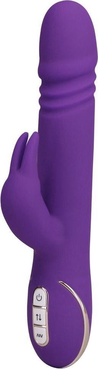 Goedkoopste Vibe Couture – Oplaadbare Rabbit Skater Stoot Vibrator met Stimulatie Ribbels en Eikel – 23 cm – Paars