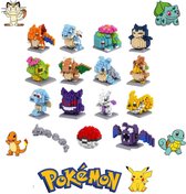 5x random bouwsets pokemon - 5 setjes bouwblokjes random pokemon figuur - figuren - 6 kaarten - speelgoed