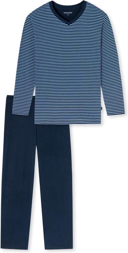 Schiesser pyjama streep blauw