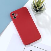 Apple iPhone 12 - Donker Roze/Rood Siliconen Hoesje Cover -  Donker Roze/Rood iPhone 12 Hoesje