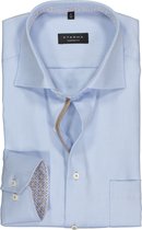 ETERNA comfort fit overhemd - structuur heren overhemd - lichtblauw (beige dessin contrast) - Strijkvrij - Boordmaat: 41