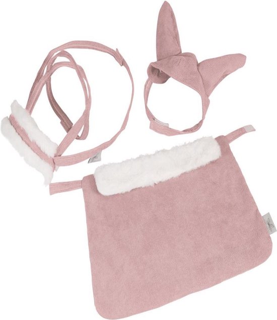 By Astrup Stokpaard Verkleedset Deken, Halster en Muts - Dusty Rose