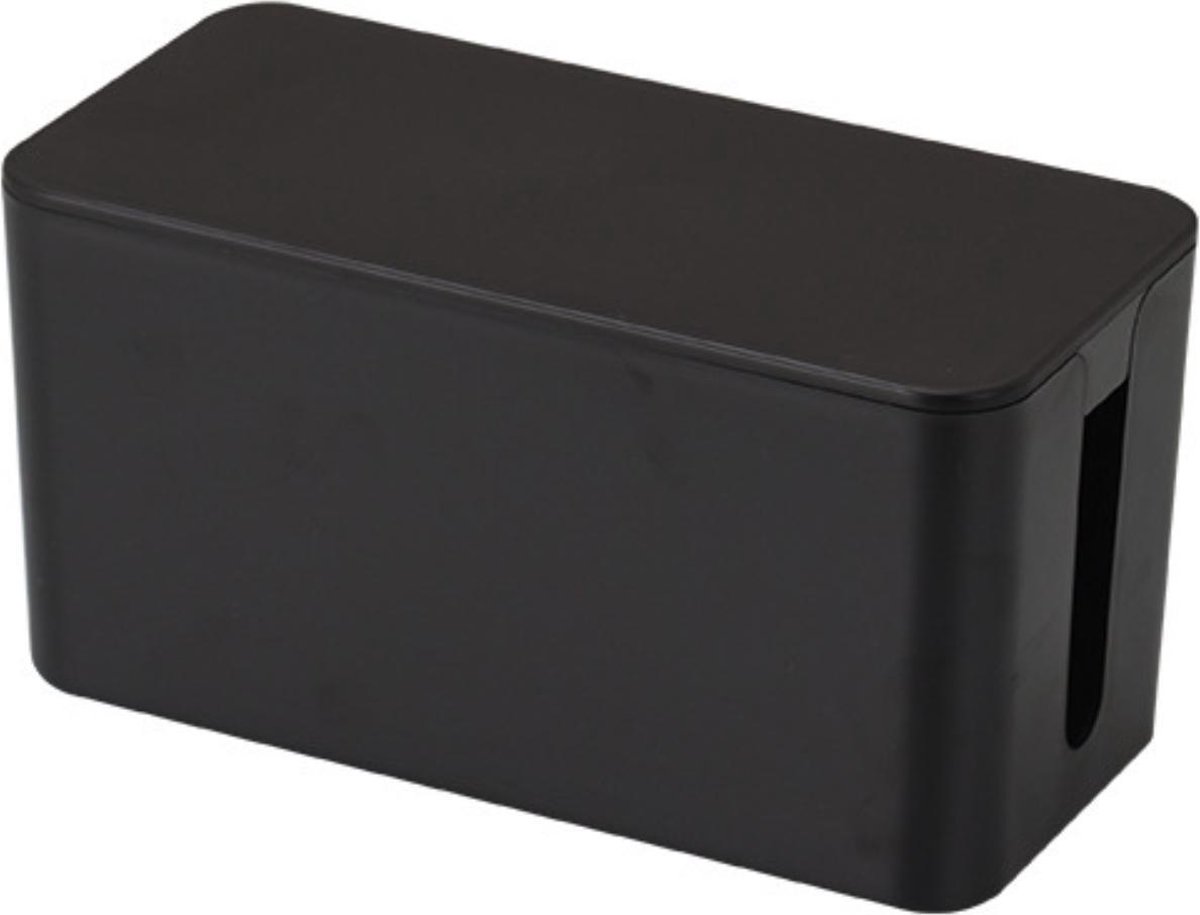 Kabelbox | Kabeldoos | Opbergbox stekkerdoos | Kabelbox voor snoeren wegwerken | Zwart | 23,5 cm | Allteq